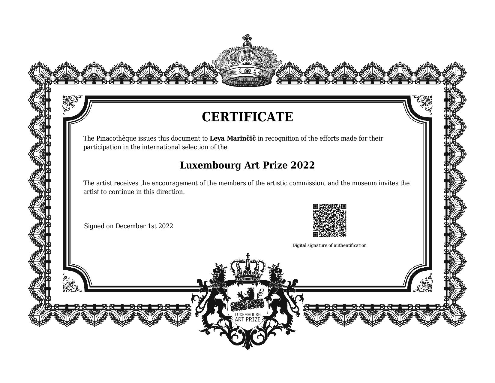 Luxemburg Award 2022
